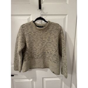 Giesswein Sweater Women's sz 44 Tan Wool Blend Pull Over Jumper Roll Neck L/XL‎